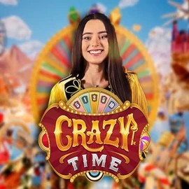 Crazy Time slot logo by Evolution at Cowboy Spin Casino